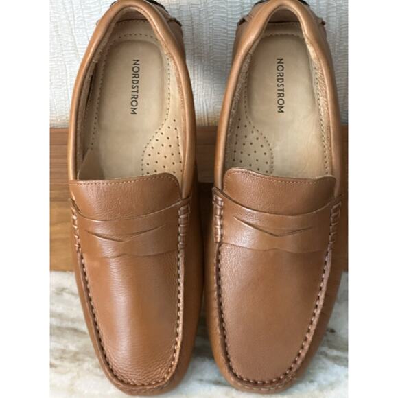 Nordstrom Men’s Driving Penny Loafer Brown Glove Tanned Leather Mocassin, 8M - Picture 11 of 16